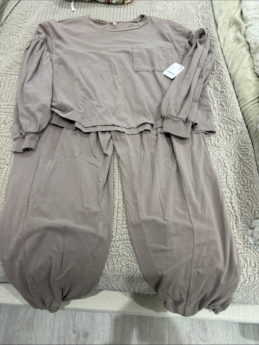 FP Movement by Free People Taupe Balloon Jogger Set